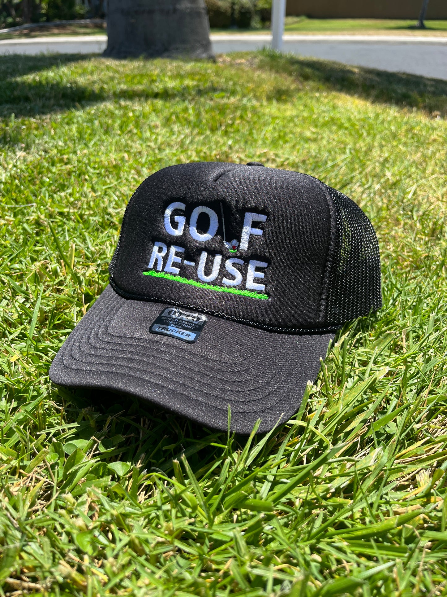 Golf Re-use Trucker Hat Black