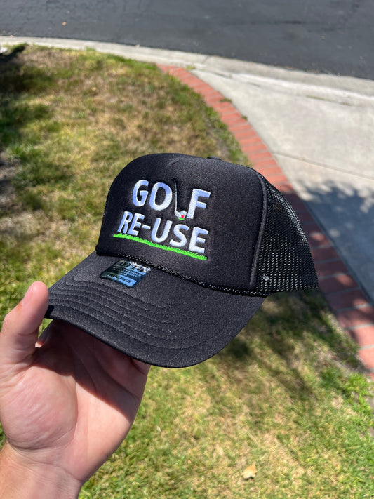 Golf Re-use Trucker Hat Black