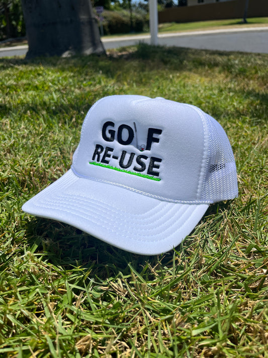 Golf Re-use Trucker Hat White