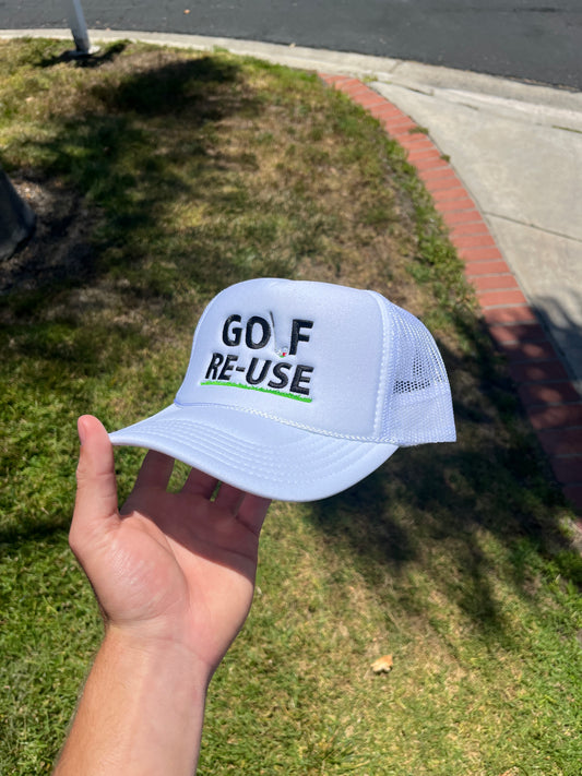 Golf Re-use Trucker Hat White